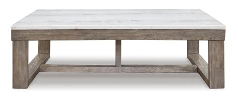 Loyaska Coffee Table Natural Marble Top By ASHLEY Signature