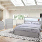 Mina White High Gloss Chrome Silver Trim, LED 8 Piece King Bedroom Set