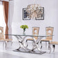 Amber Chrome and White Marble Dining Room Table