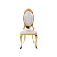 Charlton Golden Gilded and Beige Leather Dining Chair Sold in Sets of 2 $399.99 Each
