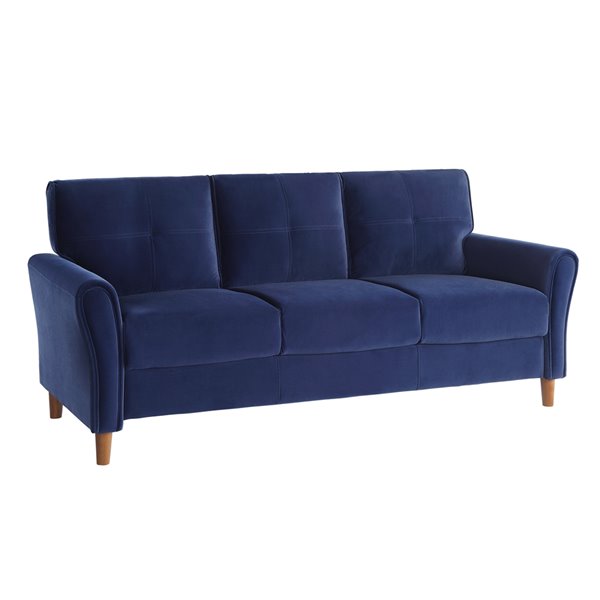 Dunleith 3 Piece Blue Velvet Sofa Set
