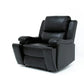 Erik 3pc Power Recliner Black Leather Match Fabric Set with Hidden Pullout Cupholders