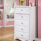 Exquisite Twin Poster Bed with Mirrored Dresser and Chest by Ashley Signature