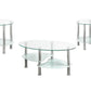 Phoebe Frosted Oval and Round Tables Set of 3