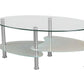 Phoebe Frosted 3 Tier Clear Glass and Chrome Coffee Table