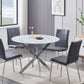 Reba and Maria 5 Piece Dinette Set Grey Chair and White Marble Table