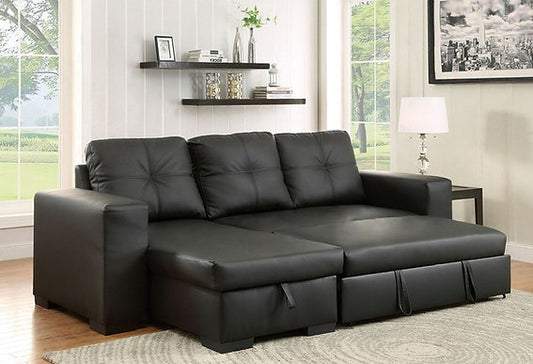 Miller Modern Black Sofa Bed Storage Sectional