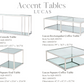 Designer Lucas Rectangular Glass, Mirror and Chrome Table